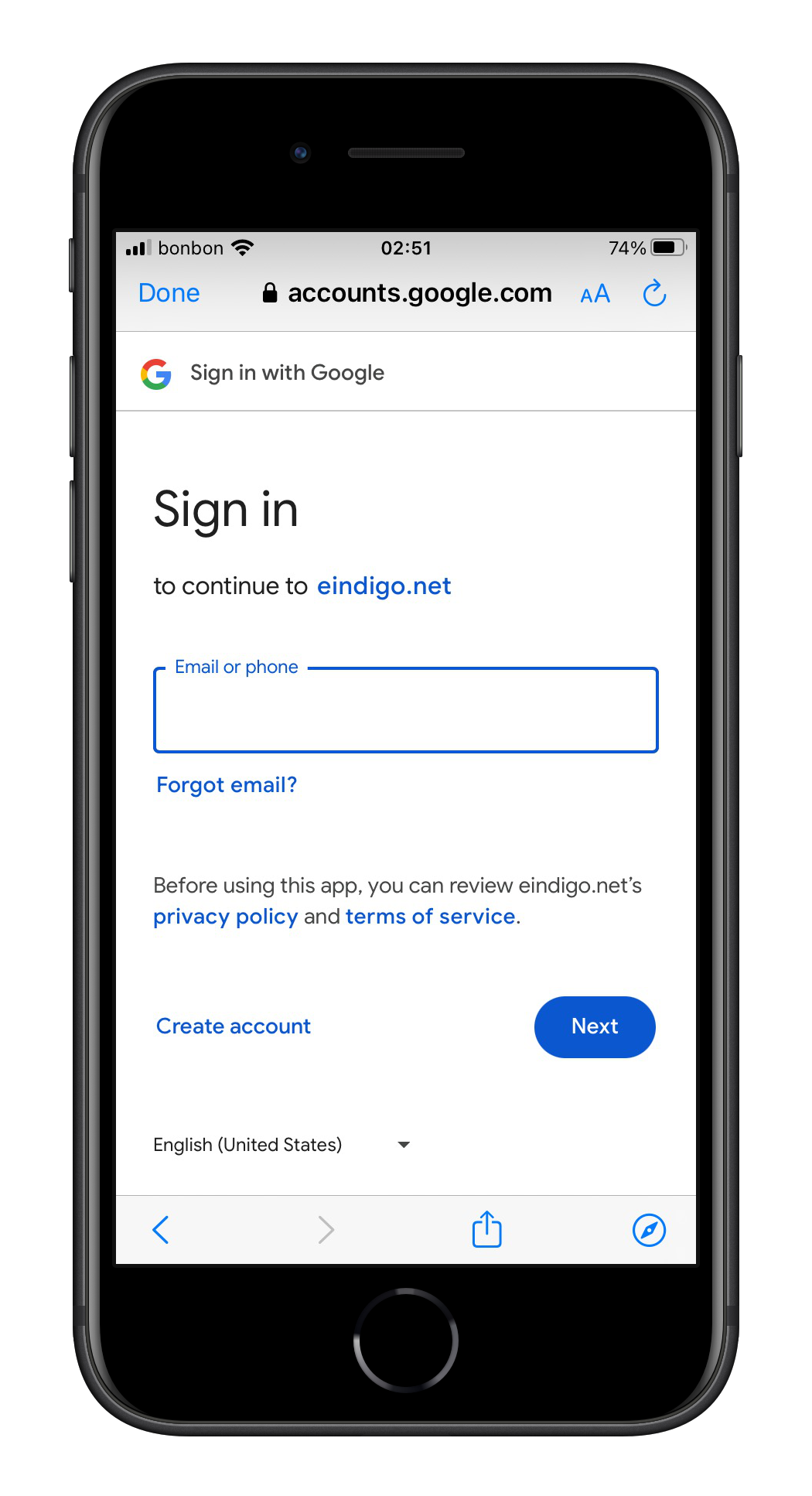 Odabir Google računa